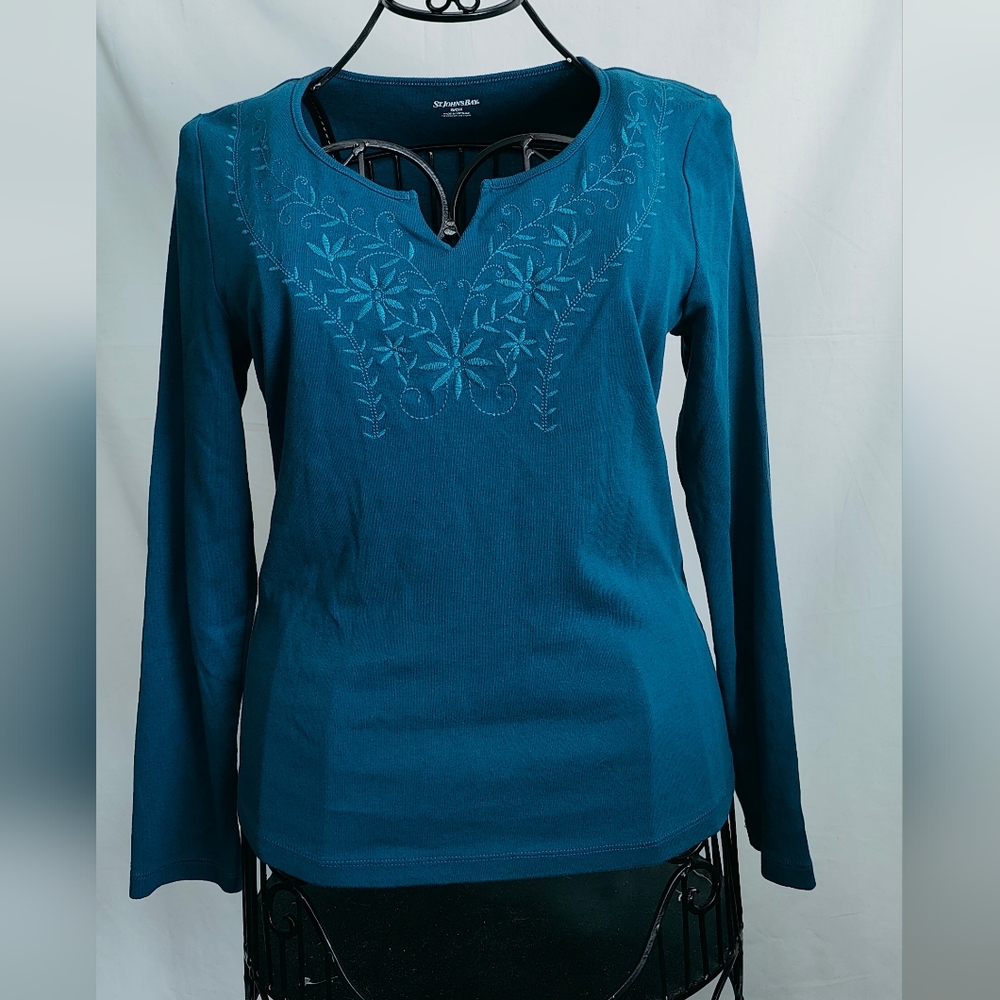 ST. John's Bay Blue Long Sleeve Top - Size S